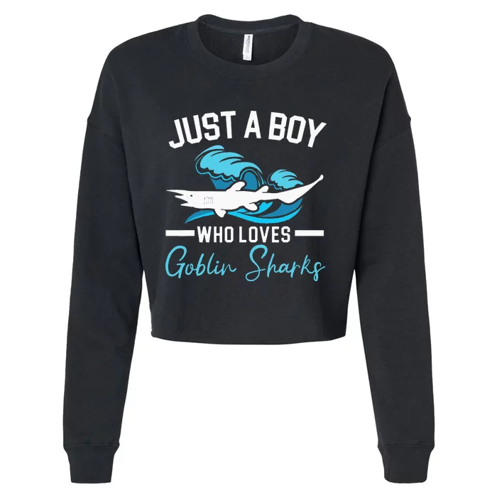 Just A Who Loves Goblin Sharks Animal Marine Biologist Cropped Pullover Crew