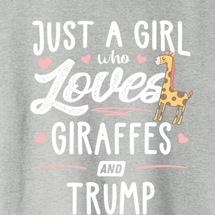 Just A Who Loves Giraffes And Trump Giraffe Gift Women's Crop Top Tee