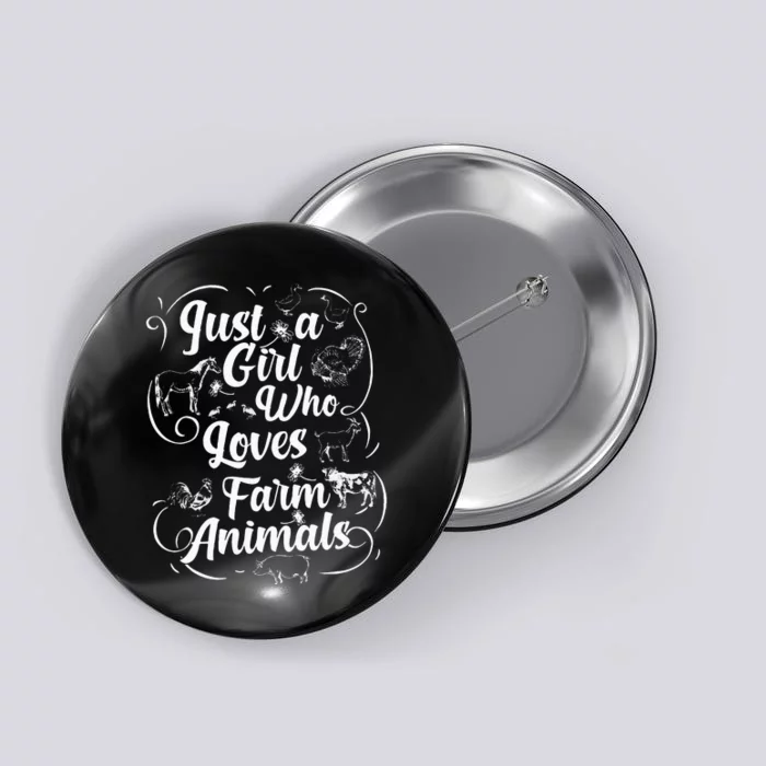 Just a Who Loves Farm Animals Cows Pigs Goats Lover Button