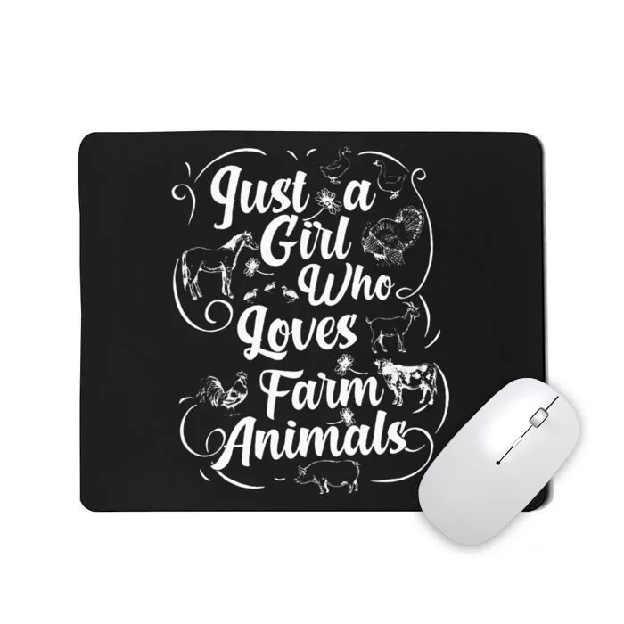 Just a Who Loves Farm Animals Cows Pigs Goats Lover Mousepad