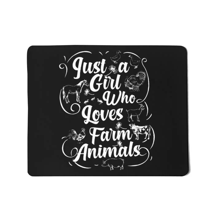 Just a Who Loves Farm Animals Cows Pigs Goats Lover Mousepad