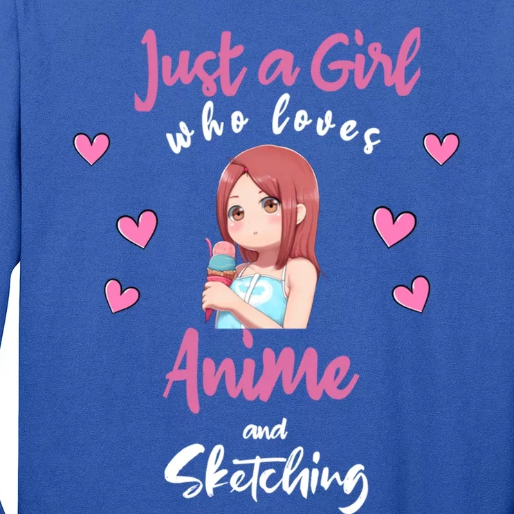 Just A Who Loves Anime Sketching And Anime Gift Long Sleeve Shirt