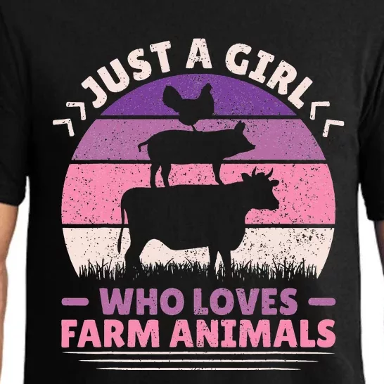 Just A Who Loves Farm Animals Lover  Farmer Pajama Set