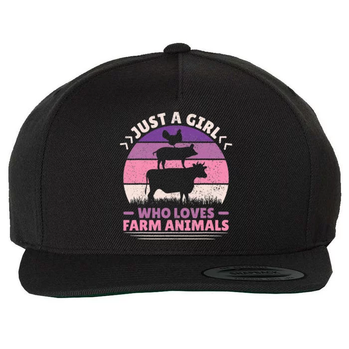 Just A Who Loves Farm Animals Lover  Farmer Wool Snapback Cap