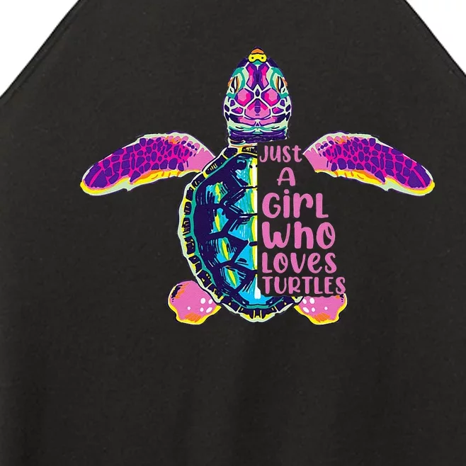 Just A Who Loves Sea Turtles Women’s Perfect Tri Rocker Tank