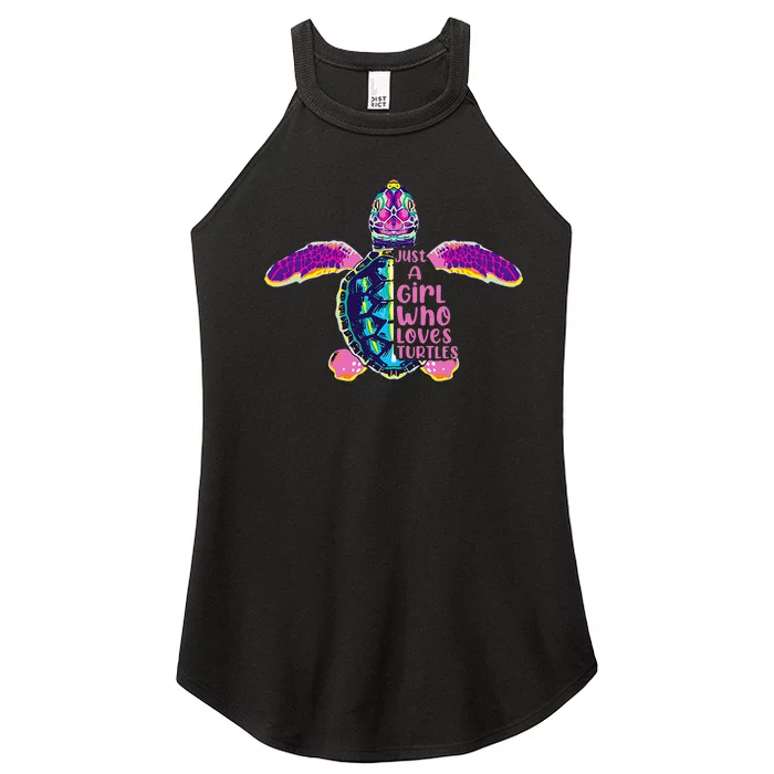 Just A Who Loves Sea Turtles Women’s Perfect Tri Rocker Tank