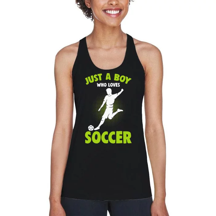 Just A  Who Loves Soccer Player Women's Racerback Tank