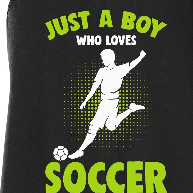 Just A  Who Loves Soccer Player Women's Racerback Tank