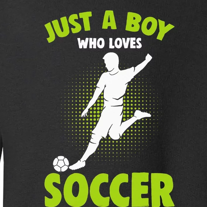 Just A  Who Loves Soccer Player Toddler Sweatshirt