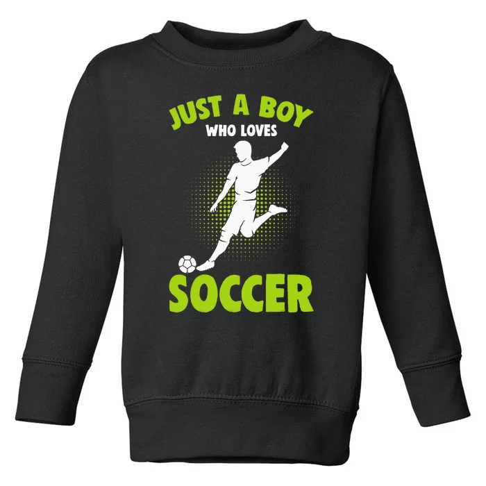 Just A  Who Loves Soccer Player Toddler Sweatshirt