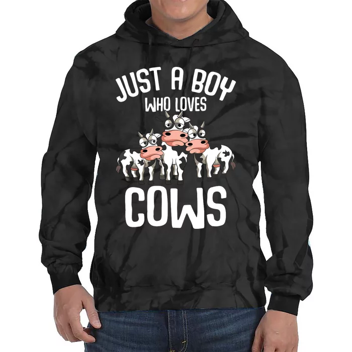 Just A Who Loves Cows Farmers Cow Tie Dye Hoodie