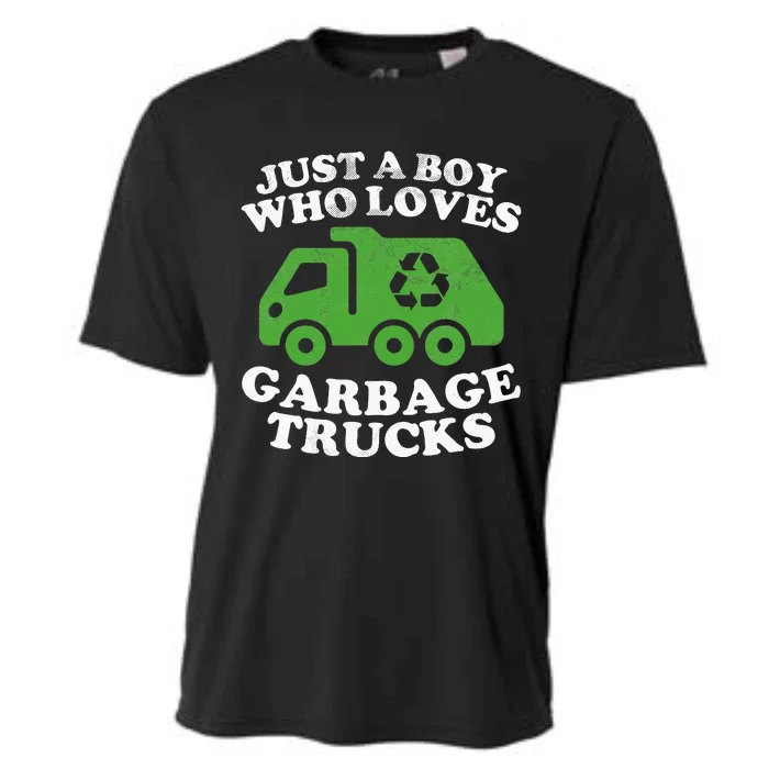 Just A Who Loves Garbage Trucks Gifts Bday Cooling Performance Crew T-Shirt