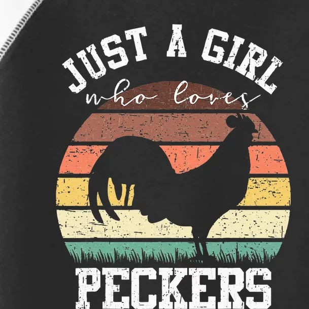 Just A Who Loves Peckers Funny Chicken Farmer Lover Toddler Fine Jersey T-Shirt