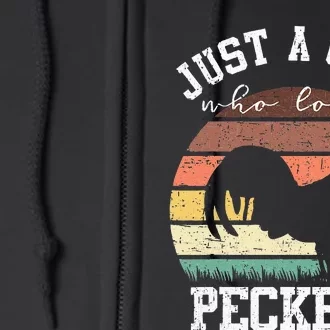 Just A Who Loves Peckers Funny Chicken Farmer Lover Full Zip Hoodie