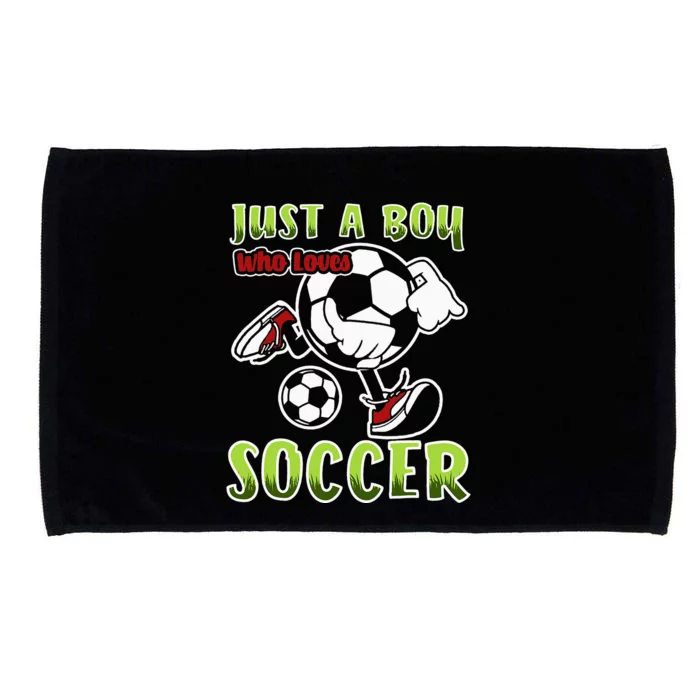 Just A  Who Loves Soccer Microfiber Hand Towel