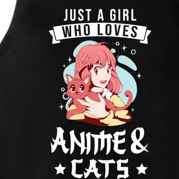 Just A Who Loves Anime And Cats Sketching Gift Ladies Tri-Blend Wicking Tank