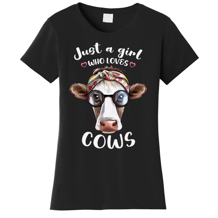 Just A Who Loves Cows funny Farmhouse Women's T-Shirt