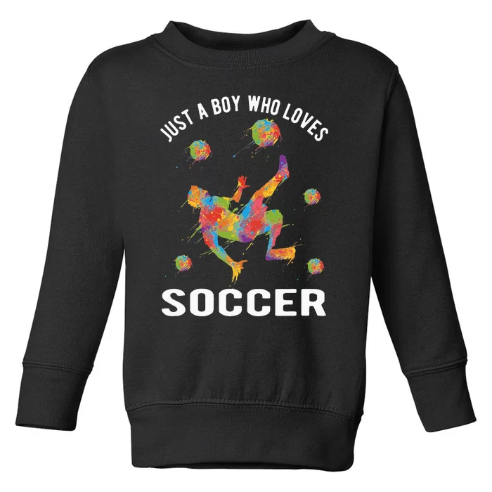 Just A  Who Loves Soccer Funny Toddler Sweatshirt