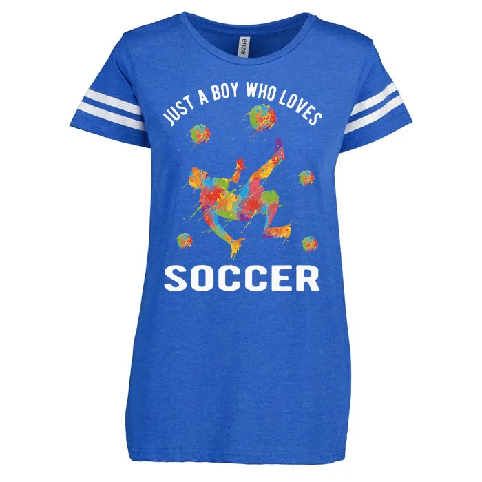 Just A  Who Loves Soccer Funny Enza Ladies Jersey Football T-Shirt