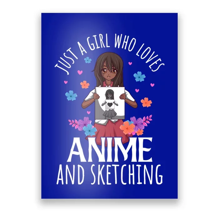 Just A Who Loves Anime And Sketching Anime Lovers Gift Poster