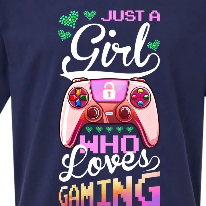 Just A Who Loves Gaming Video Game Birthday Gamer Cute Gift Sueded Cloud Jersey T-Shirt