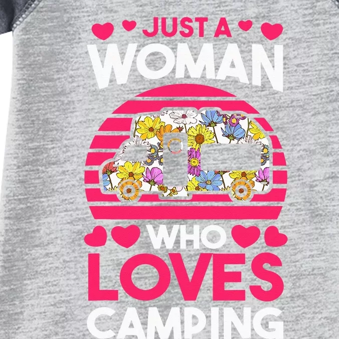 Just A Women Who Loves Camping Infant Baby Jersey Bodysuit