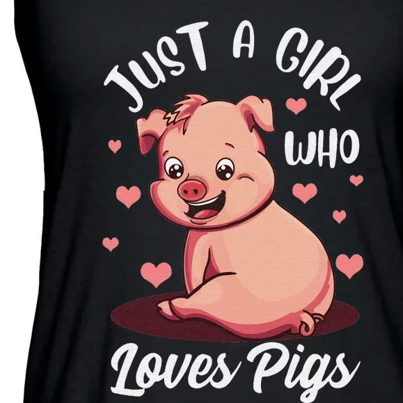 Just A  Who Loves Pigs Hog Lover Pig Tee For Pig Lovers Ladies Essential Flowy Tank