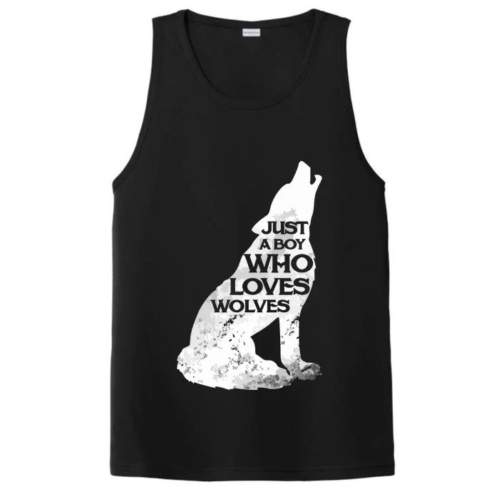 Just A Who Loves Wolves | Cute Lover Of Wolf Performance Tank