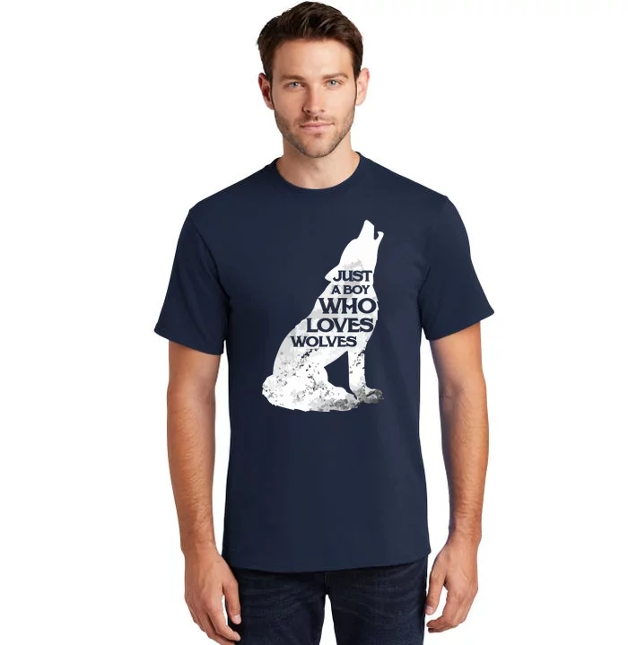 Just A Who Loves Wolves | Cute Lover Of Wolf Tall T-Shirt