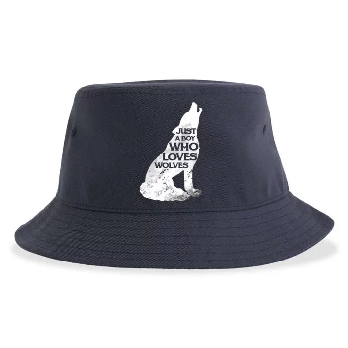 Just A Who Loves Wolves | Cute Lover Of Wolf Sustainable Bucket Hat