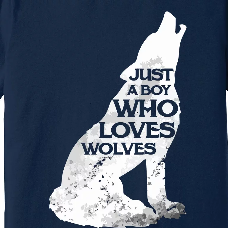 Just A Who Loves Wolves | Cute Lover Of Wolf Premium T-Shirt