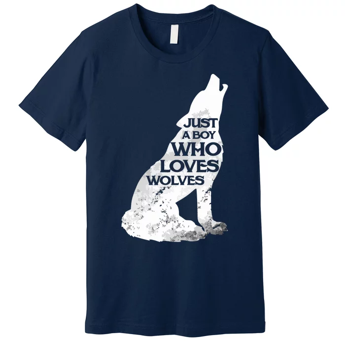 Just A Who Loves Wolves | Cute Lover Of Wolf Premium T-Shirt