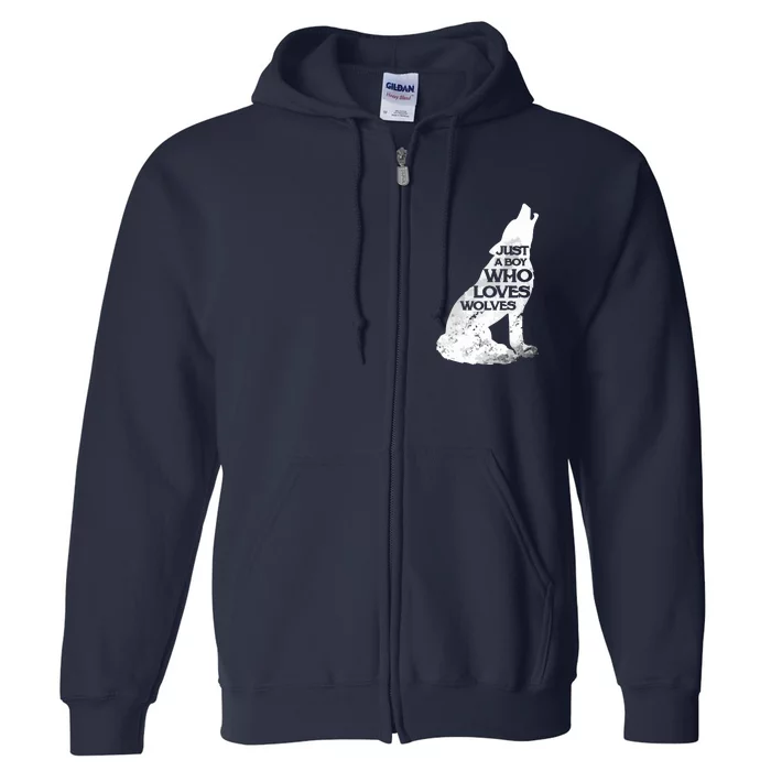 Just A Who Loves Wolves | Cute Lover Of Wolf Full Zip Hoodie