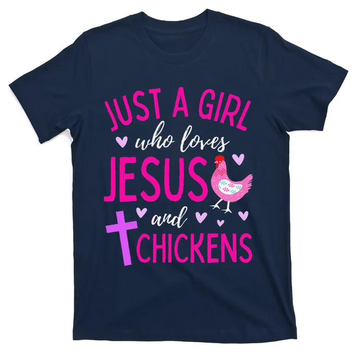 Just A Who Loves Jesus And Chickens Christian Cute T-Shirt