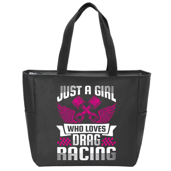 Just A Who Loves Drag Racing Drag Race Gift Zip Tote Bag