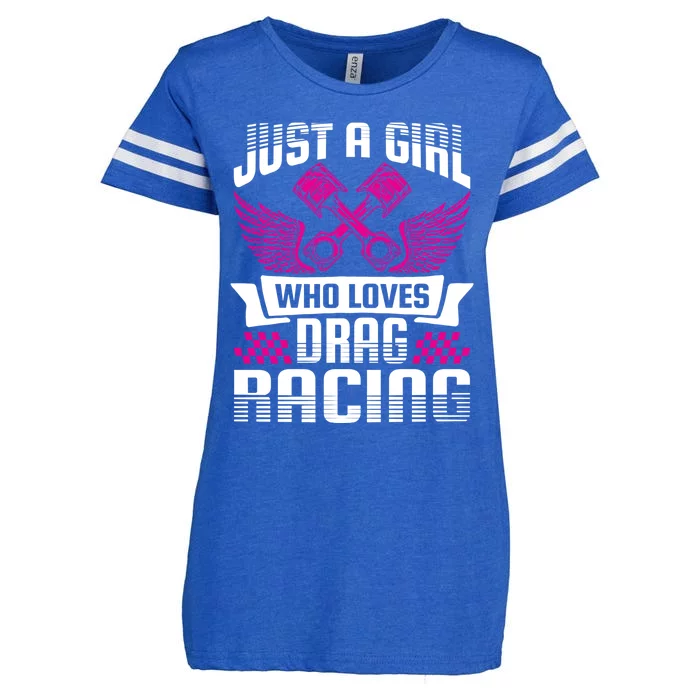 Just A Who Loves Drag Racing Drag Race Gift Enza Ladies Jersey Football T-Shirt