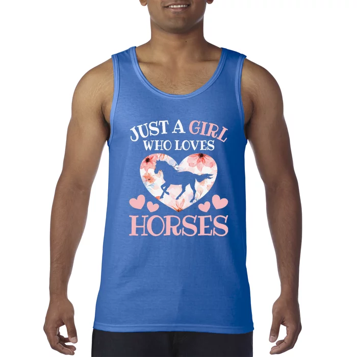 Just A Who Loves Horses Horseback Riding Tank Top