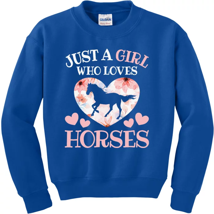 Just A Who Loves Horses Horseback Riding Kids Sweatshirt