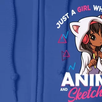 Just A Who Loves Anime And Sketching Anime Merch Stuff Gift Full Zip Hoodie