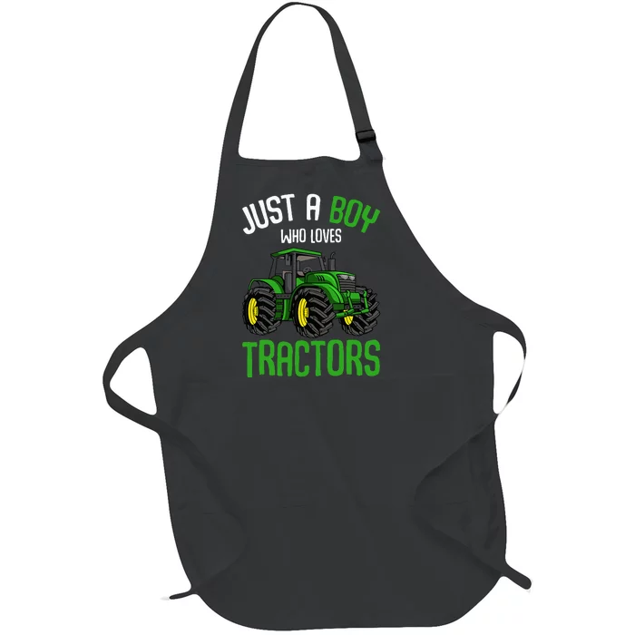 Just A  Who Loves Tractors Farm Full-Length Apron With Pocket