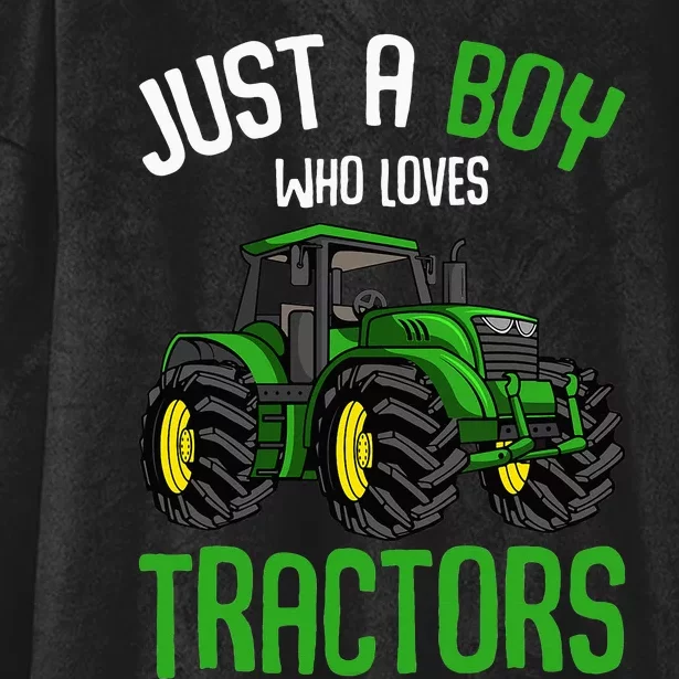 Just A  Who Loves Tractors Farm Hooded Wearable Blanket