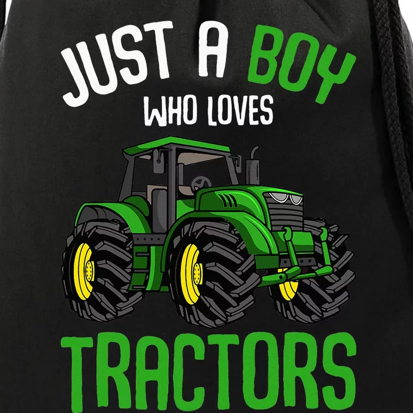 Just A  Who Loves Tractors Farm Drawstring Bag