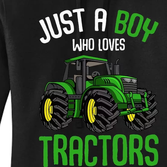 Just A  Who Loves Tractors Farm Women's Pullover Hoodie