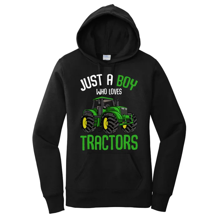 Just A  Who Loves Tractors Farm Women's Pullover Hoodie