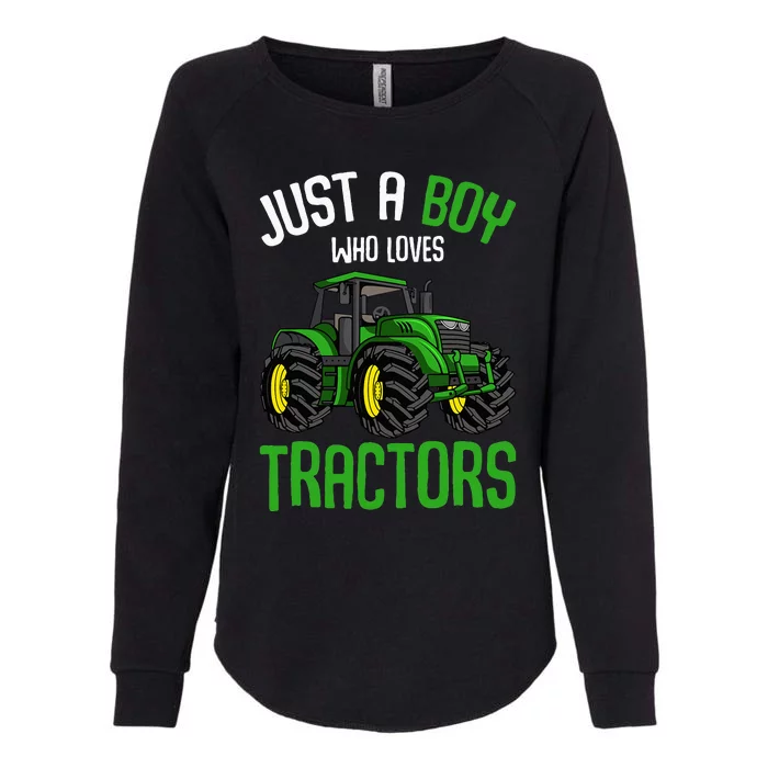 Just A  Who Loves Tractors Farm Womens California Wash Sweatshirt