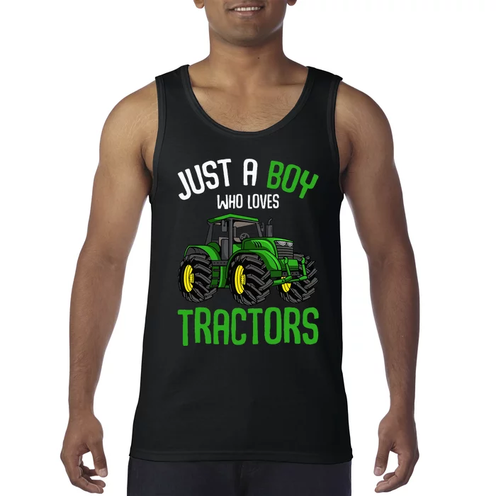 Just A  Who Loves Tractors Farm Tank Top