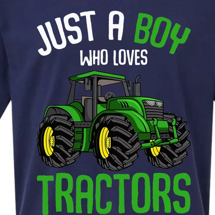 Just A  Who Loves Tractors Farm Sueded Cloud Jersey T-Shirt