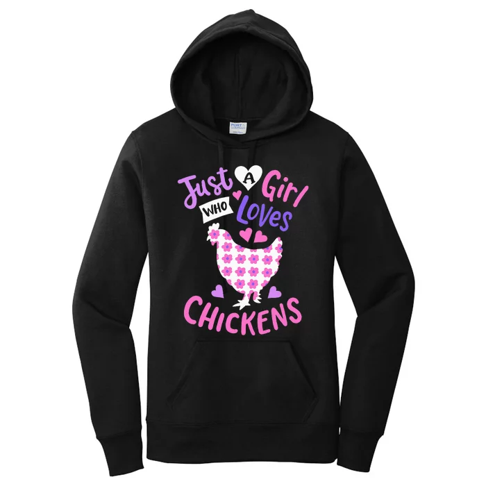 Just A Who Loves Chickens Chicken Hen Love Cute Women's Pullover Hoodie