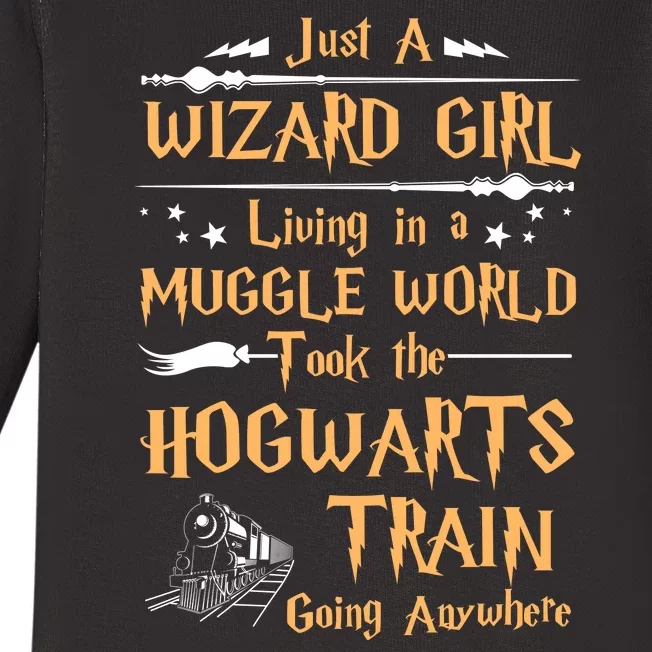 Just A Wizard Girl Living In A Muggle World Took The Hogwarts Train Going Baby Long Sleeve Bodysuit