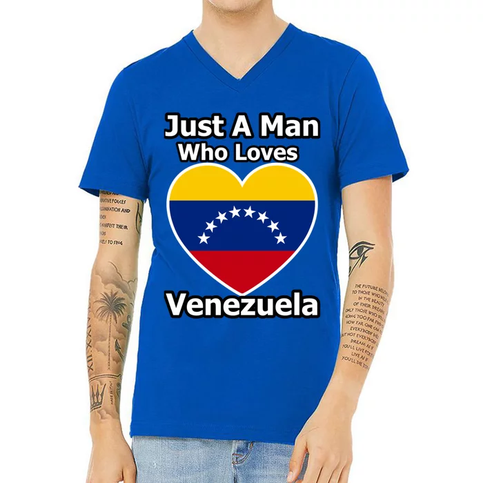 Just A Who Loves Venezuela Meaningful Gift V-Neck T-Shirt